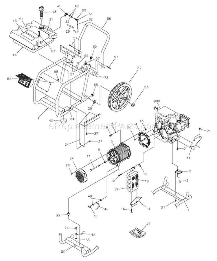 Page C Diagram and Parts List for 1646-2  Briggs and Stratton Generator
